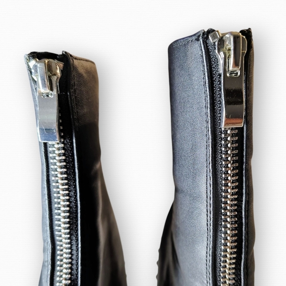 Wild Diva Black Heeled Boots with Edgy Studs - Picture 4 of 7